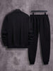 Stylish Men's Zipper Track Suit - 2 Pcs Polyester, Plain Design